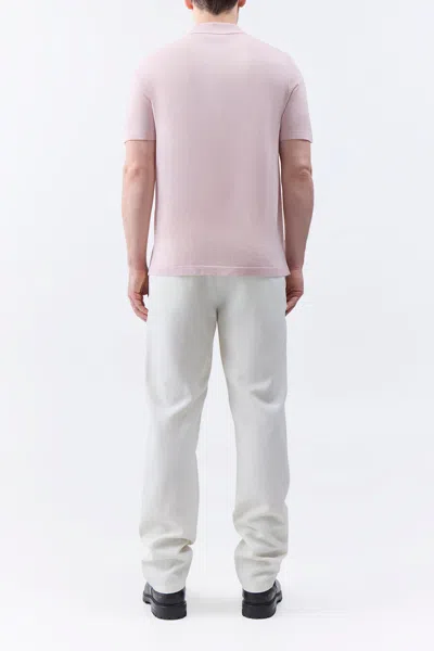 Gabriela Hearst Stendhal Knit Short Sleeve Polo In Blush Cashmere In Blush