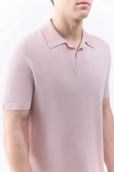 Gabriela Hearst Stendhal Knit Short Sleeve Polo In Blush Cashmere In Blush