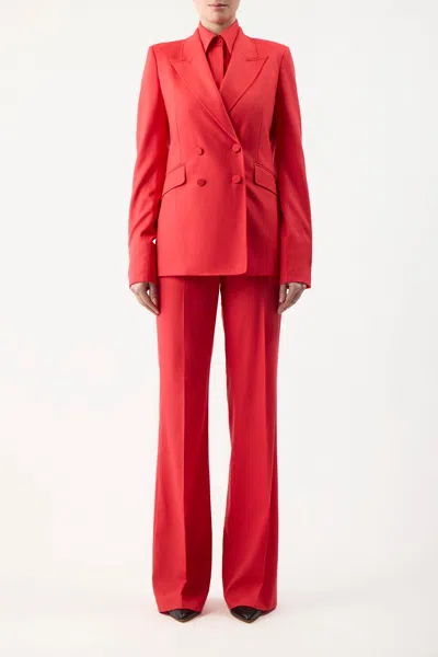 Shop Gabriela Hearst Stephanie Blazer In Red Topaz Superfine Wool