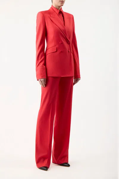 Shop Gabriela Hearst Stephanie Blazer In Red Topaz Superfine Wool