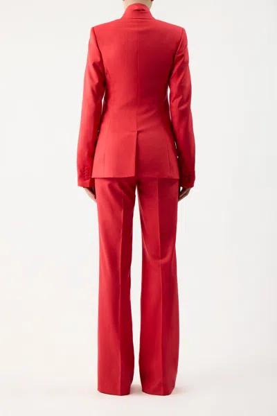 Shop Gabriela Hearst Stephanie Blazer In Red Topaz Superfine Wool