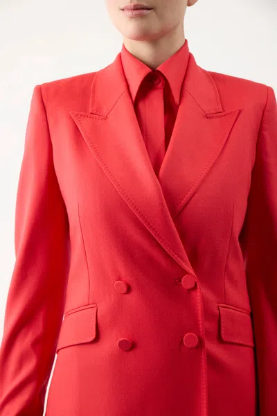 Shop Gabriela Hearst Stephanie Blazer In Red Topaz Superfine Wool