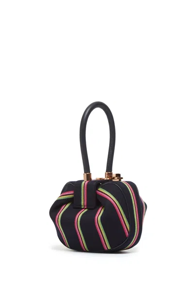 Gabriela Hearst Striped Demi Bag In Navy Wool In Navy