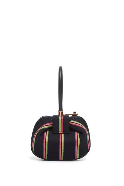 Gabriela Hearst Striped Demi Bag In Navy Wool In Navy