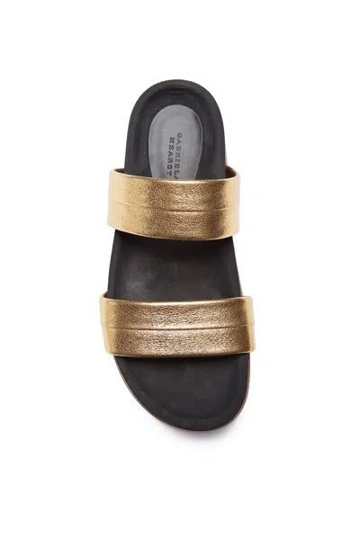Shop Gabriela Hearst Striker Platform Sandal In Gold Leather