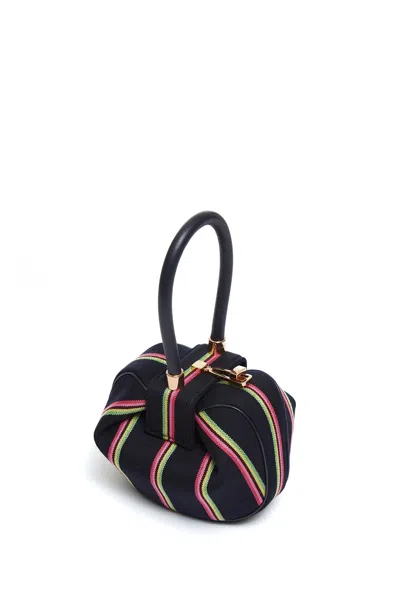 Gabriela Hearst Striped Demi Bag In Navy Wool In Navy