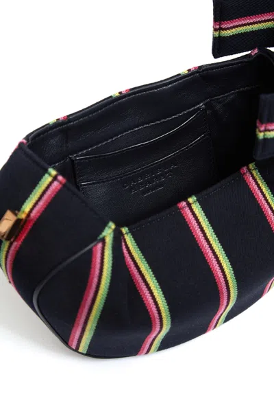 Shop Gabriela Hearst Striped Demi Bag In Navy Wool