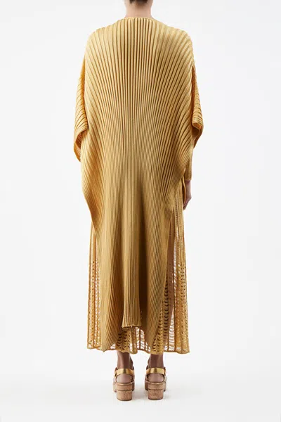 Shop Gabriela Hearst Taos Poncho In Silk In Gold