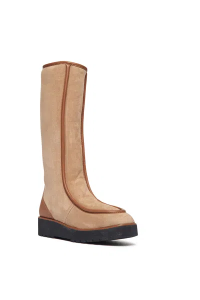 Shop Gabriela Hearst Tayna Flat Boot In Camel Leather
