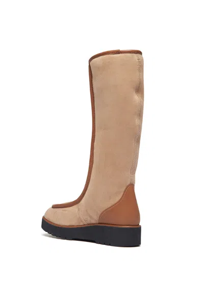 Shop Gabriela Hearst Tayna Flat Boot In Camel Leather