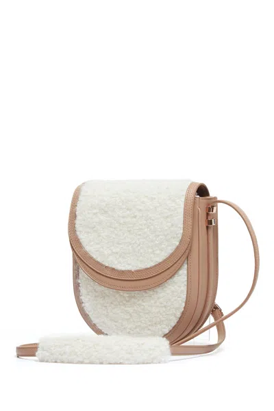 Shop Gabriela Hearst Tina Crossbody Bag In Nude Nappa Leather With Cashmere Boucle