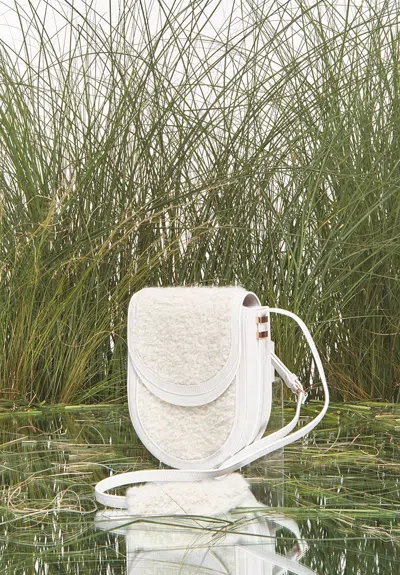 Shop Gabriela Hearst Tina Crossbody Bag In Ivory Nappa Leather With Cashmere Boucle