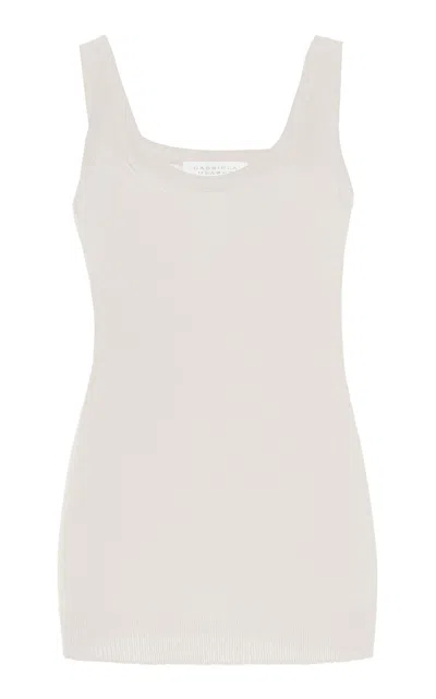 Shop Gabriela Hearst Toby Knit Tank Top In Ivory Cashmere Silk