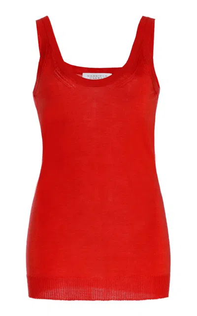 Shop Gabriela Hearst Toby Knit Tank Top In Red Topaz Cashmere Silk