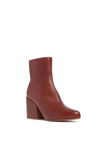 Gabriela Hearst Tito Block Heel Boot In Cognac Leather In Cognac