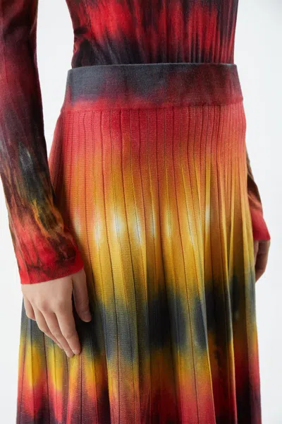 Shop Gabriela Hearst Tie Dye Ella Skirt In Cashmere In Fire Tie Dye