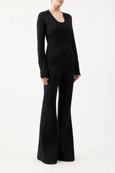 Shop Gabriela Hearst Tori Knit Cardigan In Black Cashmere Silk