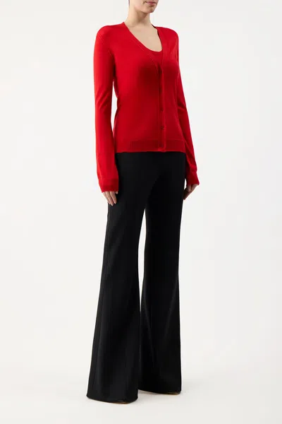 Gabriela Hearst Tori Knit Cardigan In Red Topaz Cashmere Silk In Red Topaz