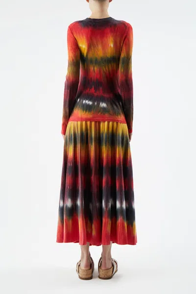 Shop Gabriela Hearst Tie Dye Ella Skirt In Cashmere In Fire Tie Dye