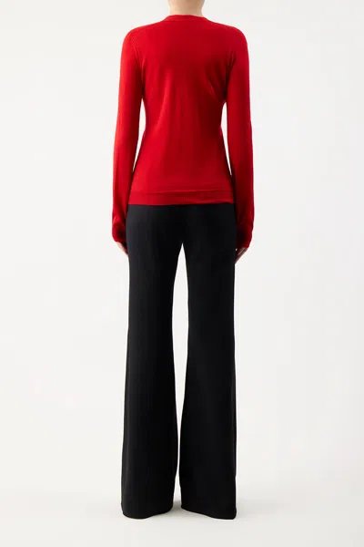 Gabriela Hearst Tori Knit Cardigan In Red Topaz Cashmere Silk In Red Topaz