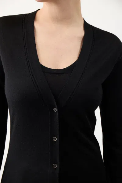 Shop Gabriela Hearst Tori Knit Cardigan In Black Cashmere Silk