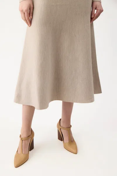 Gabriela Hearst Triana Block Heel Pump In Dark Camel Leather In Dark Camel