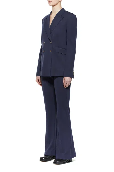 Shop Gabriela Hearst Vesta Pant In Navy Wool