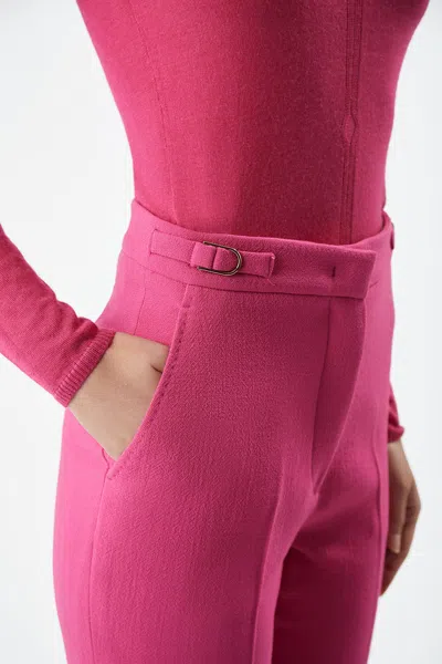 Shop Gabriela Hearst Vesta Pant In Wool Crepe In Fuchsia