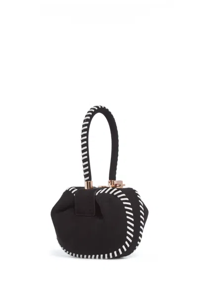Shop Gabriela Hearst Whipstitch Demi Bag In Black Suede