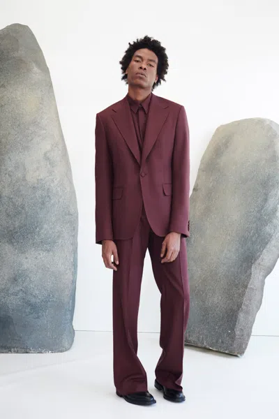 Gabriela Hearst Vista Pant In Deep Bordeaux Wool Twill In Deep Bordeaux