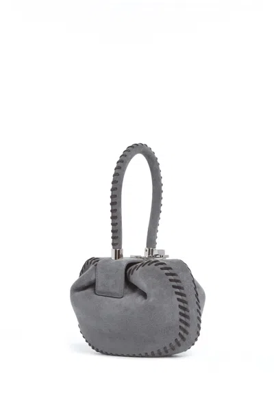 Gabriela Hearst Whipstitch Demi Bag In Charcoal Suede In Charcoal