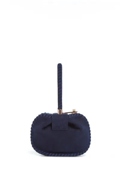 Gabriela Hearst Whipstitch Demi Bag In Navy Suede In Navy