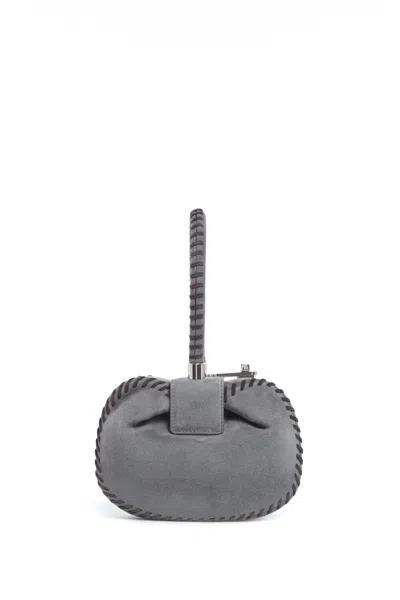 Gabriela Hearst Whipstitch Demi Bag In Charcoal Suede In Charcoal