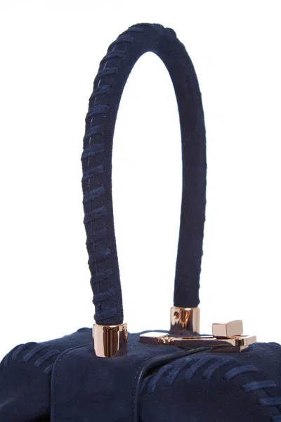Gabriela Hearst Whipstitch Demi Bag In Navy Suede In Navy