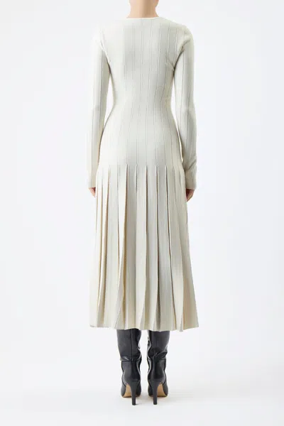 Gabriela Hearst Walsh Pleated Knit Dress In Ivory Wool In Ivory