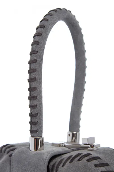 Gabriela Hearst Whipstitch Demi Bag In Charcoal Suede In Charcoal