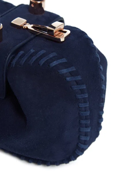 Gabriela Hearst Whipstitch Demi Bag In Navy Suede In Navy