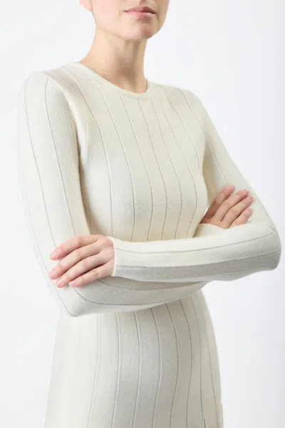 Gabriela Hearst Walsh Pleated Knit Dress In Ivory Wool In Ivory