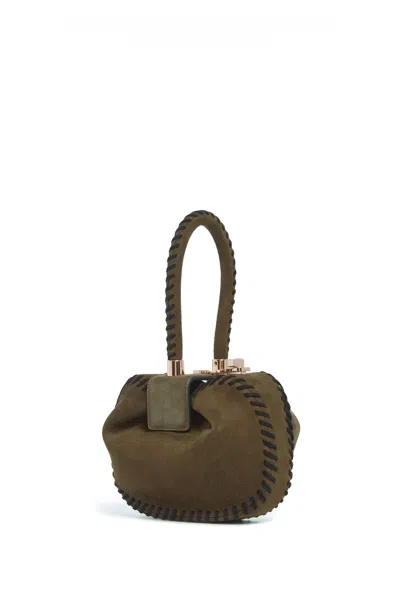 Gabriela Hearst Whipstitch Demi Bag In Olive Suede In Olive