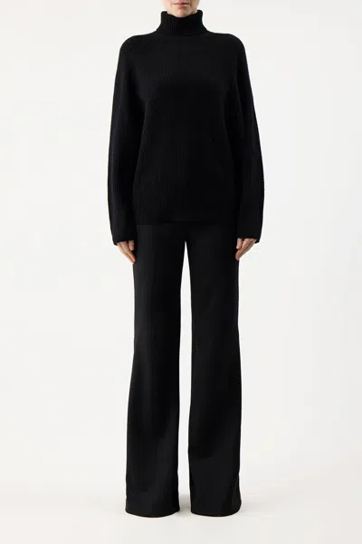 Shop Gabriela Hearst Wigman Knit Turtleneck Sweater In Black Cashmere