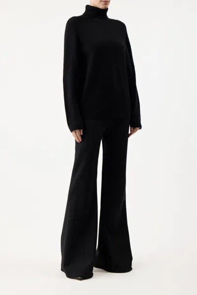 Shop Gabriela Hearst Wigman Knit Turtleneck Sweater In Black Cashmere