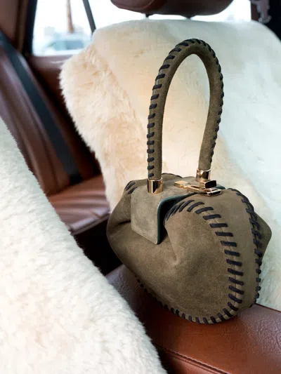 Gabriela Hearst Whipstitch Demi Bag In Olive Suede In Olive
