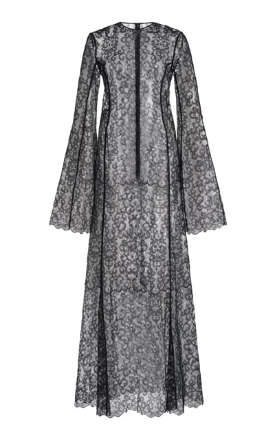 Gabriela Hearst Zimmer Dress With Slip In Black Silk Lace In Black