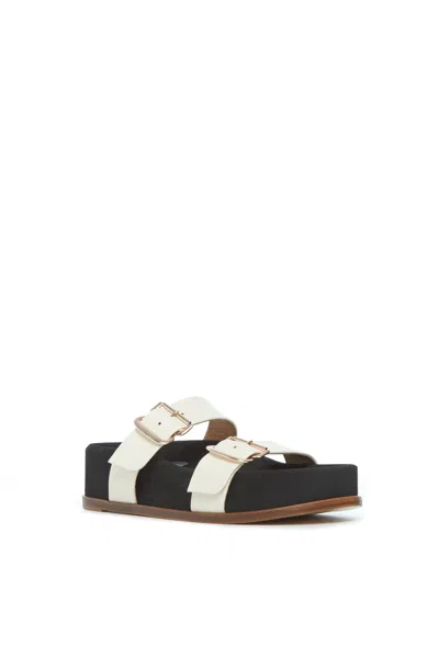 Gabriela Hearst Wren Leather Platform Slides In Ivory
