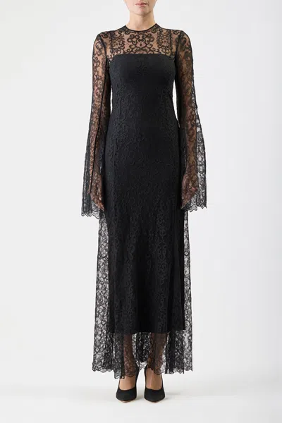 Gabriela Hearst Zimmer Dress With Slip In Black Silk Lace In Black