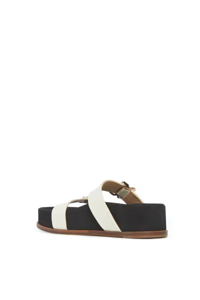 Gabriela Hearst Wren Leather Platform Slides In Ivory