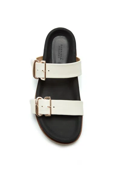 Gabriela Hearst Wren Leather Platform Slides In Ivory