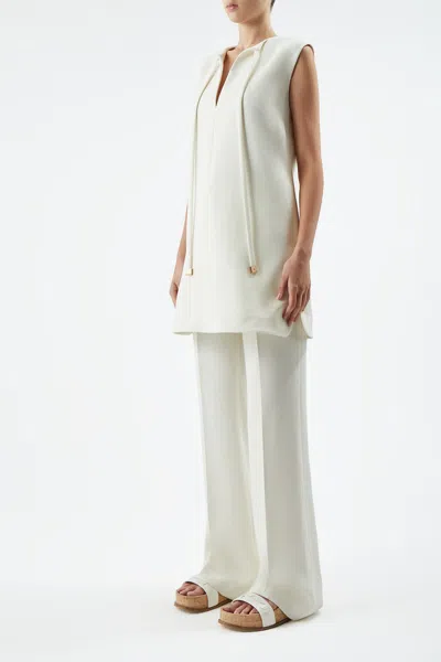 Shop Gabriela Hearst Zalman Dress In Wool Crepe In Ivory
