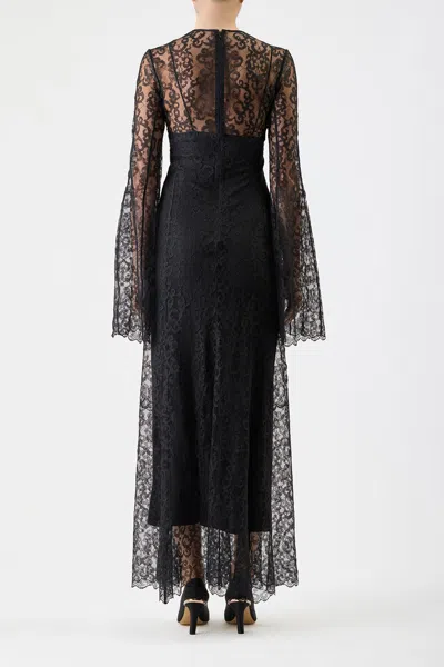 Gabriela Hearst Zimmer Dress With Slip In Black Silk Lace In Black