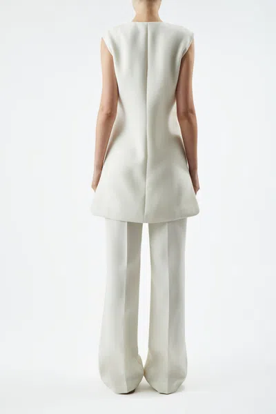 Shop Gabriela Hearst Zalman Dress In Wool Crepe In Ivory
